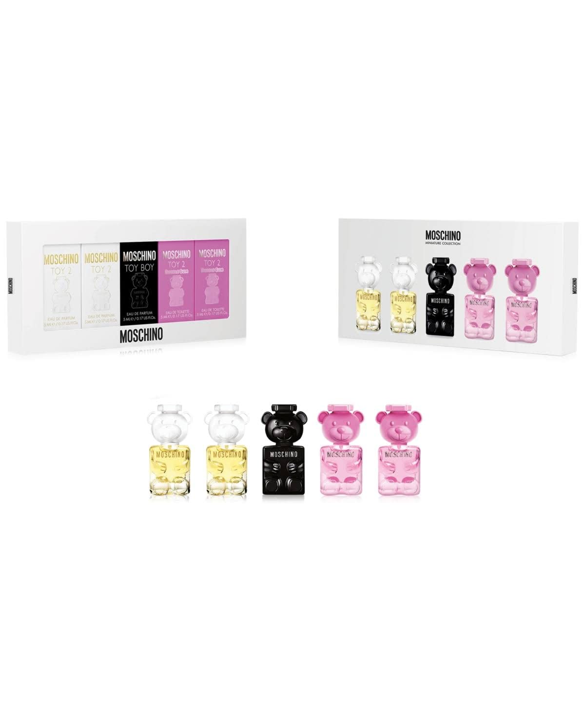 Set Moschino coffret 5pc Toy 2 Bubblegum 5ml x 2, Toy 2 5ml x 2, Toy Boy x 1