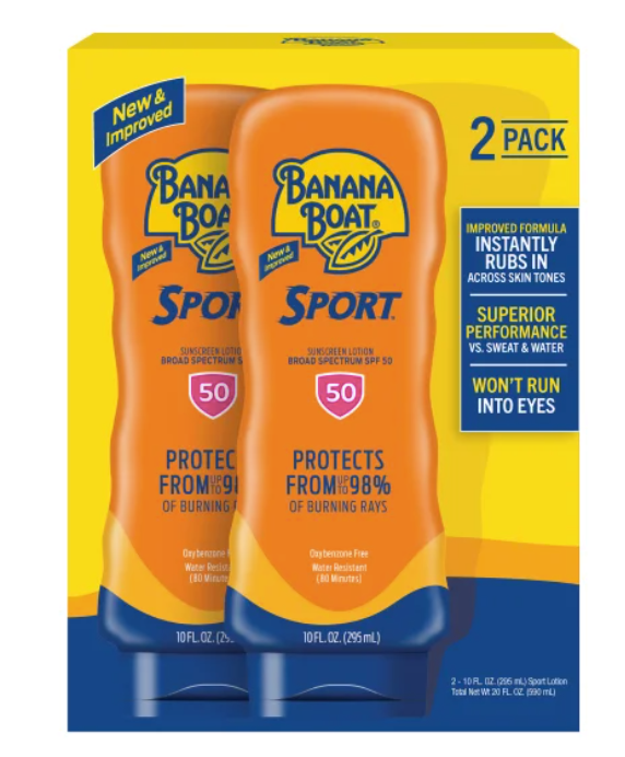 Loción protectora solar Banana Boat Sport Ultra SPF50, 283 ml (10 onzas líquidas), paquete de 2