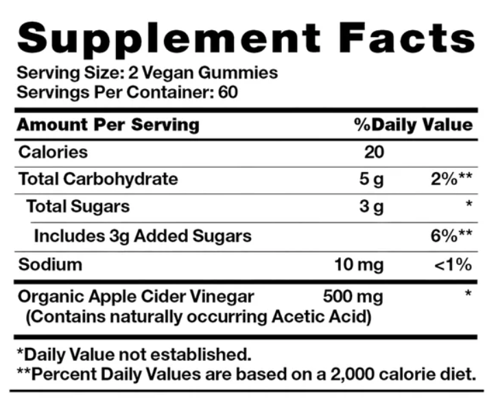 Vinagre de sidra de manzana orgánico USDA Nature's Truth 500 mg, 120 gomitas