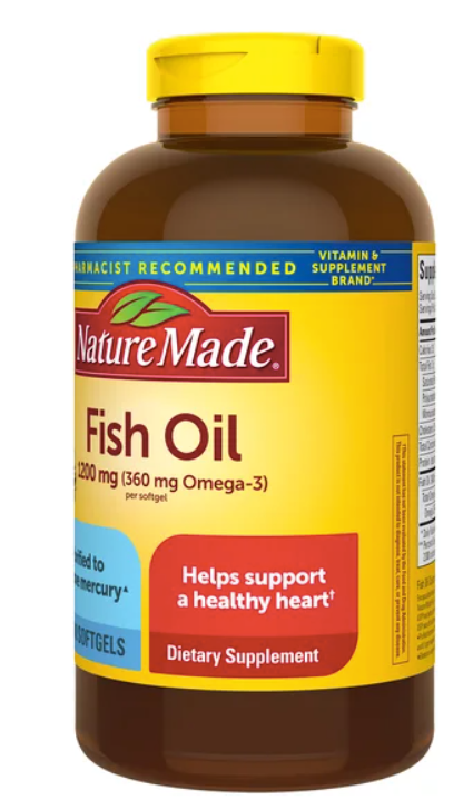 Aceite de pescado Nature Made 1200 mg, 300 cápsulas blandas
