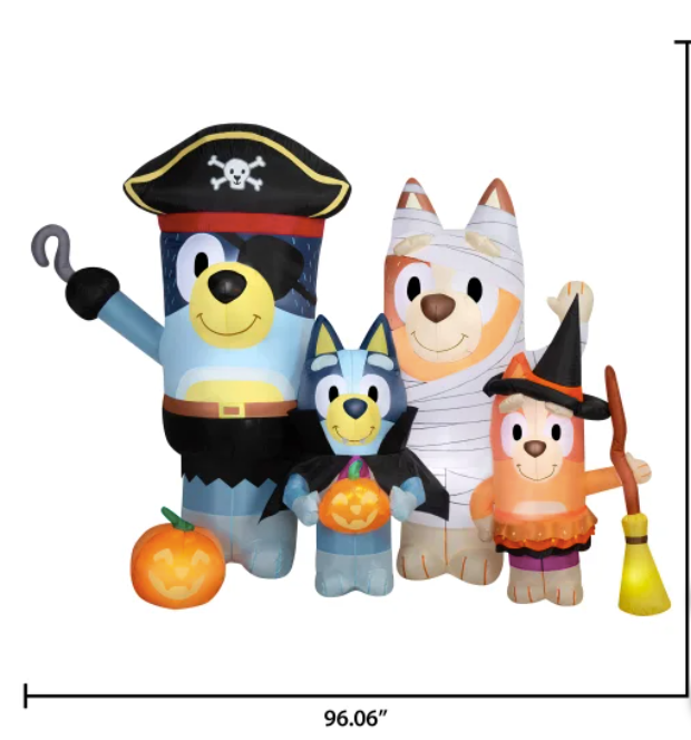 Inflable de Halloween de la familia Bluey de 6.5 pies