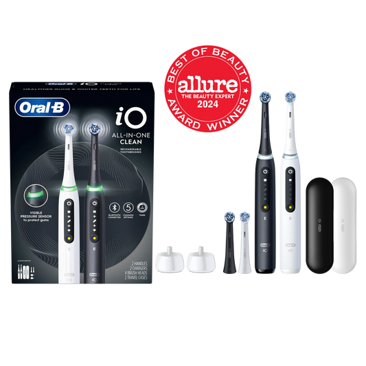 Cepillo de dientes eléctrico recargable Oral-B iO All-in-One Clean, paquete de 2