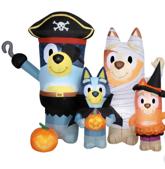 Inflable de Halloween de la familia Bluey de 6.5 pies